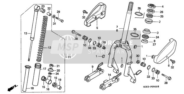 Honda NH50MS 1990 Tenedor Frontal para un 1990 Honda NH50MS